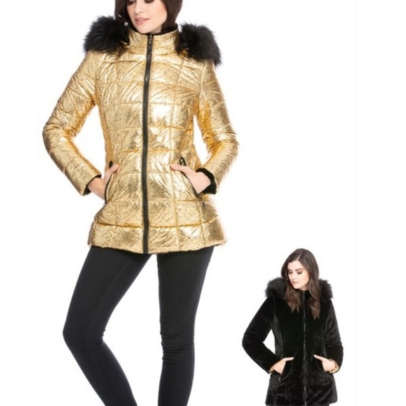 Metallic reversible padded jacket - Picture 3 of 4